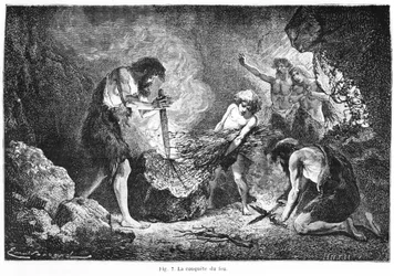 Conquista del fuego, ilustración de 